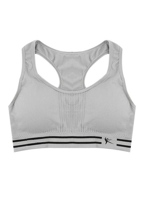 Seamless Racerback Sports Bra Grey