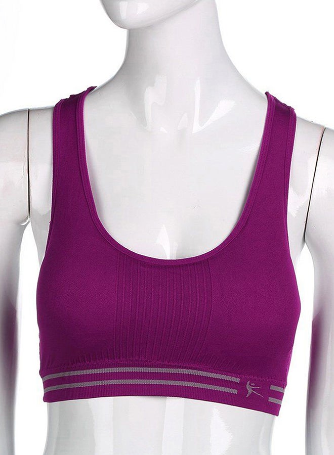 OUTAD - Seamless Racerback Sports Bra Purple - Image 1