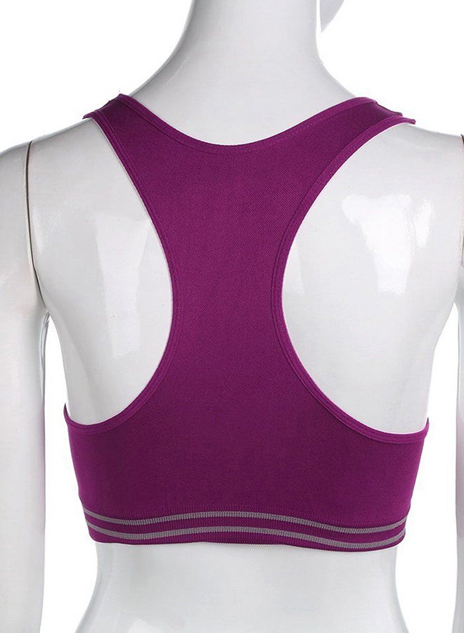 OUTAD - Seamless Racerback Sports Bra Purple - Image 1