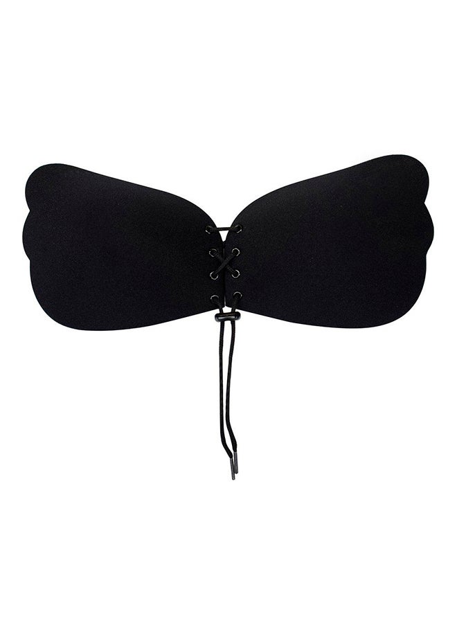 OUTAD Lady Invisible Bra Strapless Push Up Self-Adhesive Backless Brassiere Black 