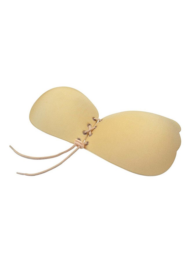 OUTAD Lady Invisible Bra Strapless Push Up Self-Adhesive Backless Brassiere Beige  - Image 3