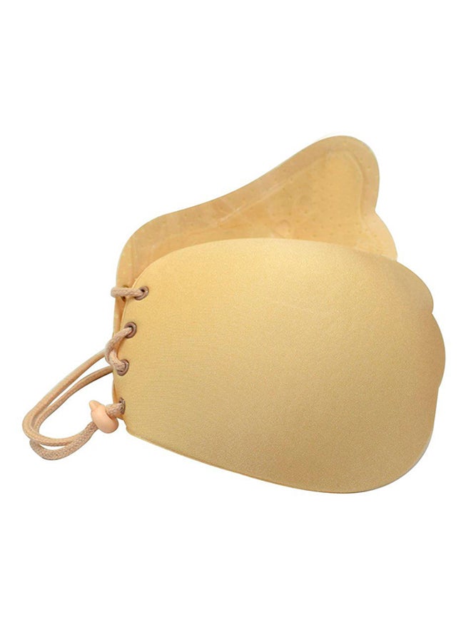 OUTAD Lady Invisible Bra Strapless Push Up Self-Adhesive Backless Brassiere Beige  - Image 4