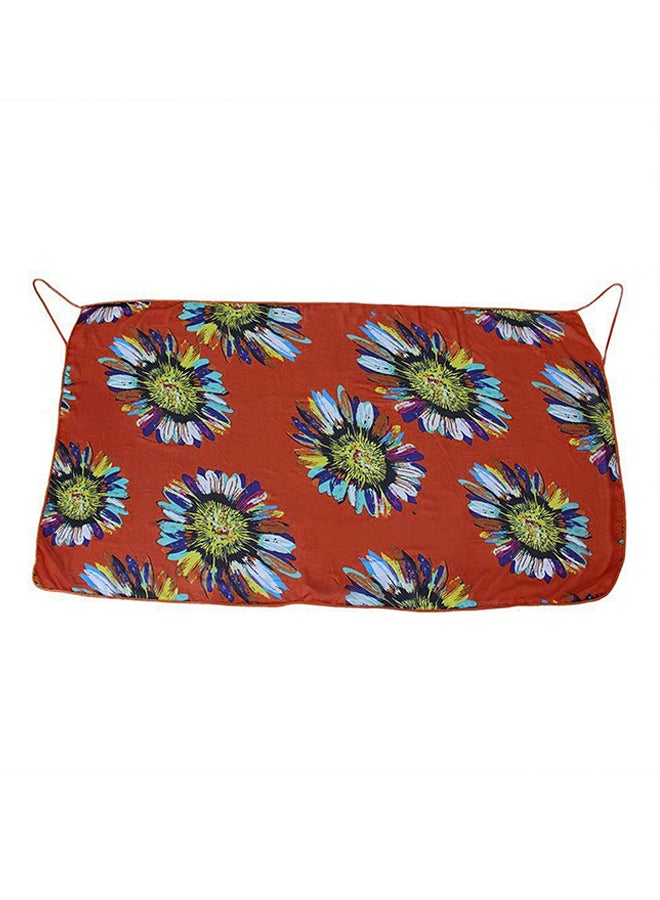 OUTAD Women Summer Floral Chiffon Bikini Cover Up Beach Dress Swimwear Wrap Orange - Image 2