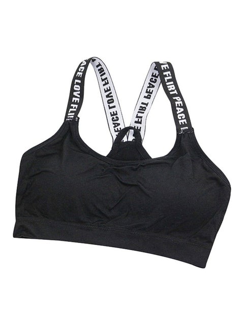 Wrapped Chest Seamless Sports Bra Black