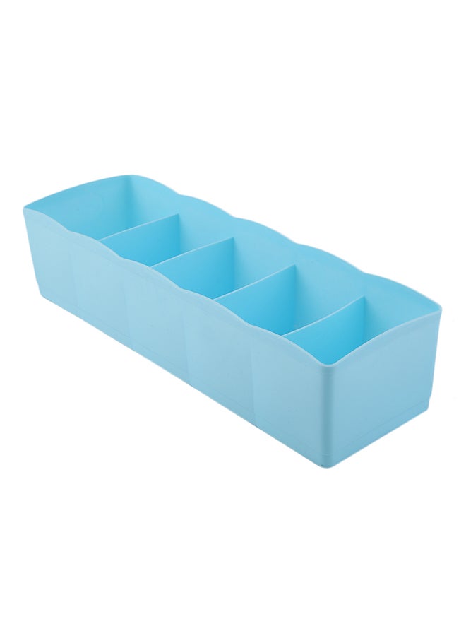 OUTAD - 5-Grid Multifunction Undergarments And Socks Storage Box Blue - Image 1