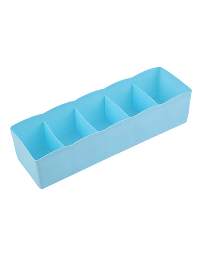 OUTAD - 5-Grid Multifunction Undergarments And Socks Storage Box Blue - Image 1