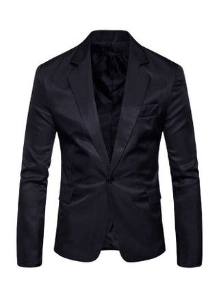 Fashion Corduroy Long Sleeve Blazer Black - v1518997778/N13369163V_1