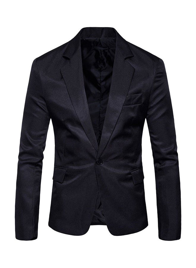 OUTAD Fashion Corduroy Long Sleeve Blazer Black  - Image 1