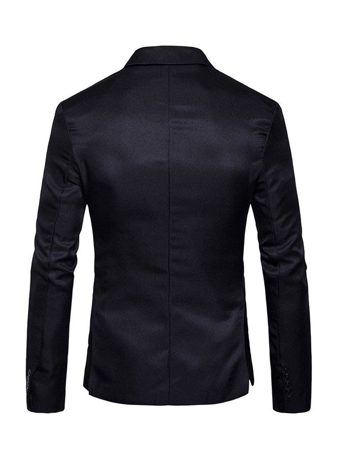 OUTAD Fashion Corduroy Long Sleeve Blazer Black  - Image 2