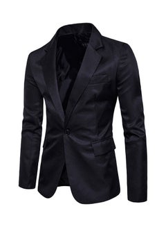 OUTAD Fashion Corduroy Long Sleeve Blazer Black  - Image 3
