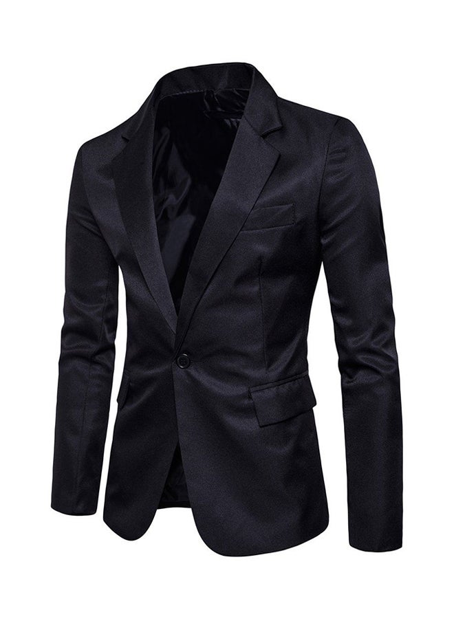 OUTAD Fashion Corduroy Long Sleeve Blazer Black  - Image 3