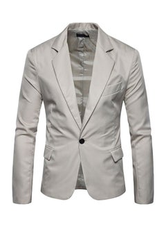 OUTAD Fashion Corduroy Long Sleeve Blazer Khaki  - Image 1