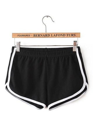 Drawstring Elastic Waist Fitness Running Shorts Black