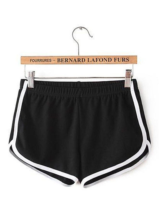 OUTAD - Drawstring Elastic Waist Fitness Running Shorts Black - Image 1