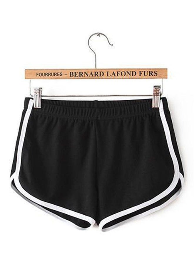 OUTAD - Drawstring Elastic Waist Fitness Running Shorts Black - Image 1