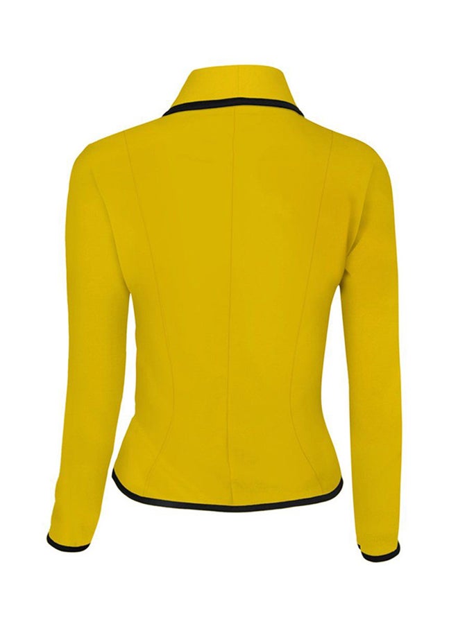 OUTAD - Autumn Winter Long Sleeve Blazer Yellow - Image 1