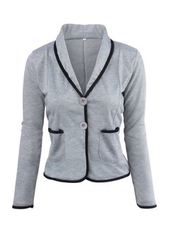 Autumn Winter Long Sleeve Blazer Light Grey