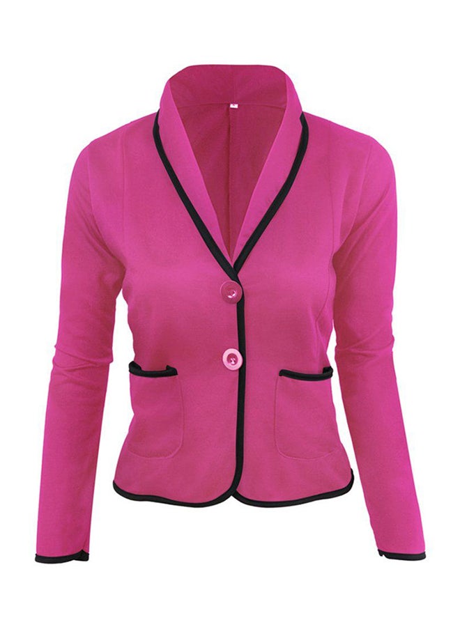 OUTAD Autumn Winter Long Sleeve Blazer Rose Red - Image 1