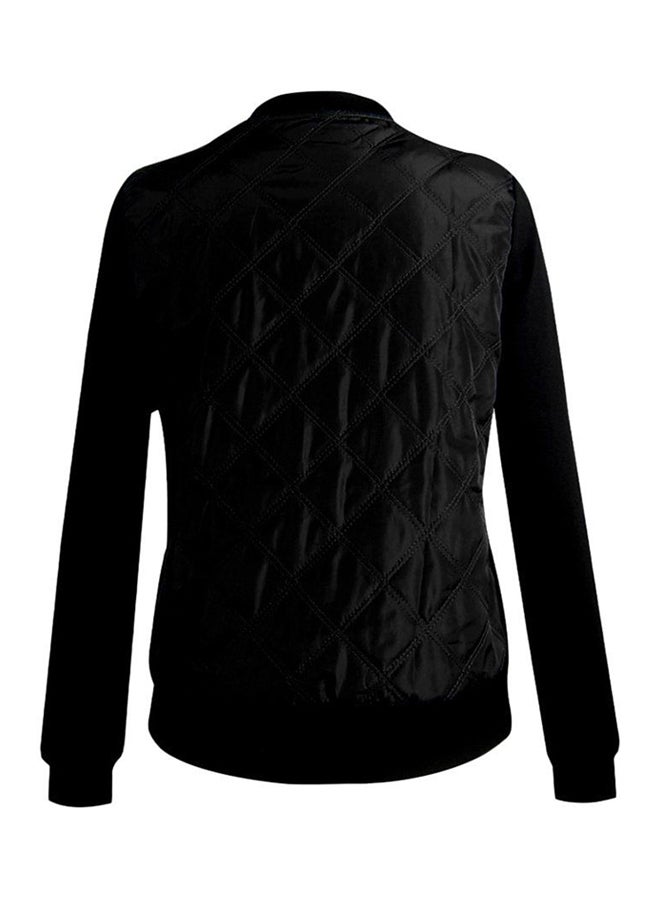 OUTAD Vintage Classic Style Long Sleeve Biker Jacket Black  - Image 2