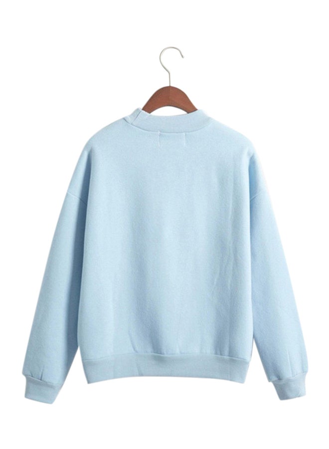 OUTAD Thicken Warm Long Sleeve Pullover Blue - Image 1