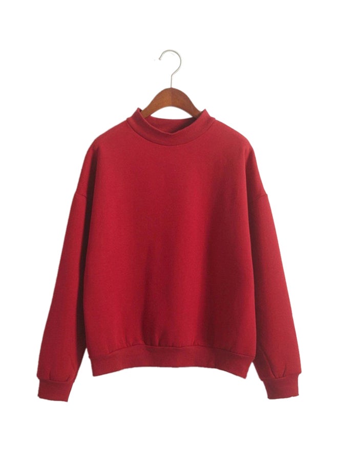OUTAD Thicken Warm Long Sleeve Pullover Red - Image 1