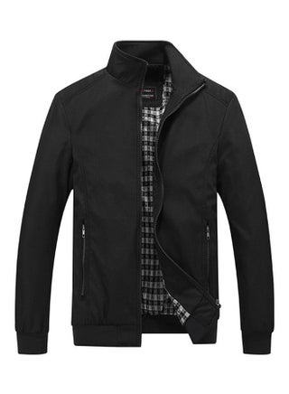 Stand-up Collar Long Sleeve Blouson Jacket Black - v1519016194/N13369746V_1
