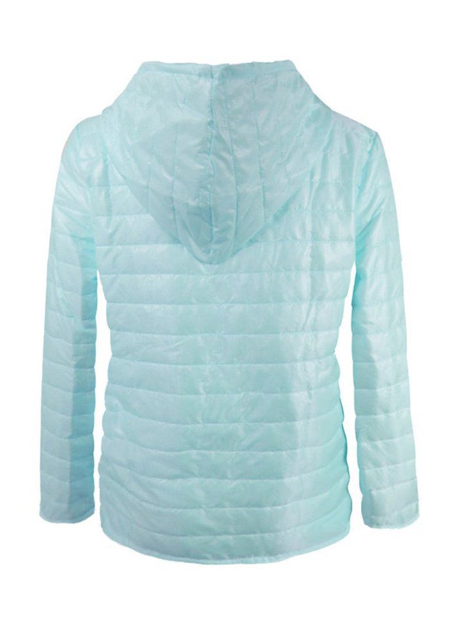 OUTAD - Ultra-Slim Long Sleeve Puffer Jacket Light Blue - Image 1