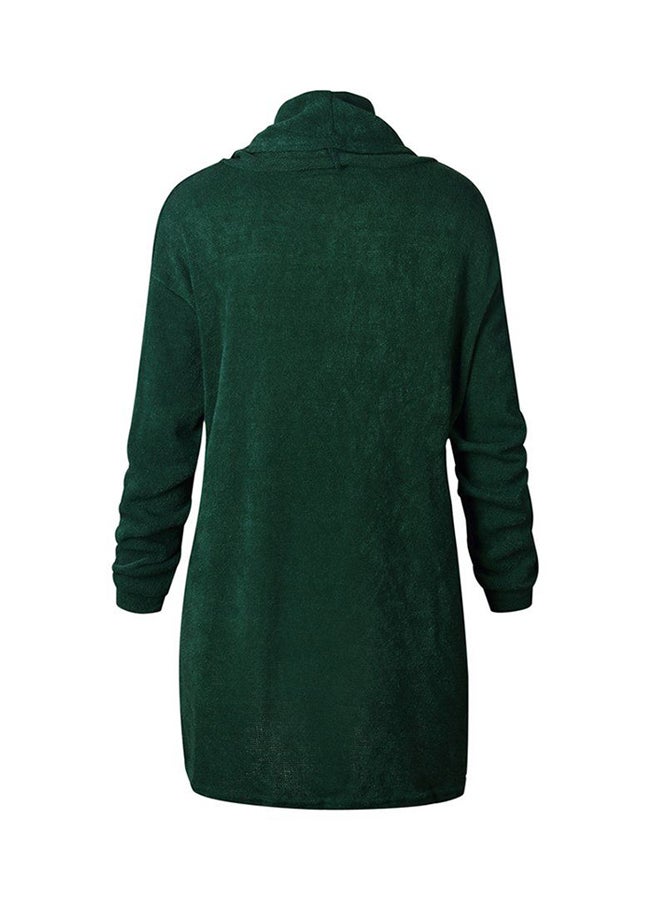 OUTAD - Turtleneck Long Sleeve Pullover Green - Image 1