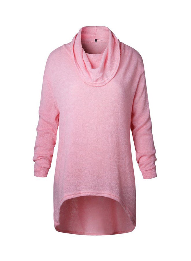 OUTAD Turtleneck Long Sleeve Pullover Pink  - Image 1