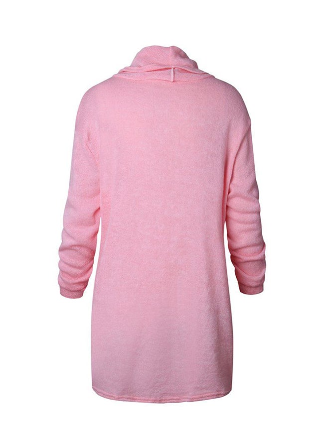 OUTAD Turtleneck Long Sleeve Pullover Pink  - Image 2