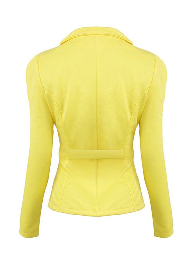 أوتاد جاكيت خارجي بأكمام طويلة وصف أزرار أصفر - Image 2