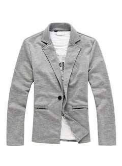 Knitted Ultra Slim Blazer Light Grey