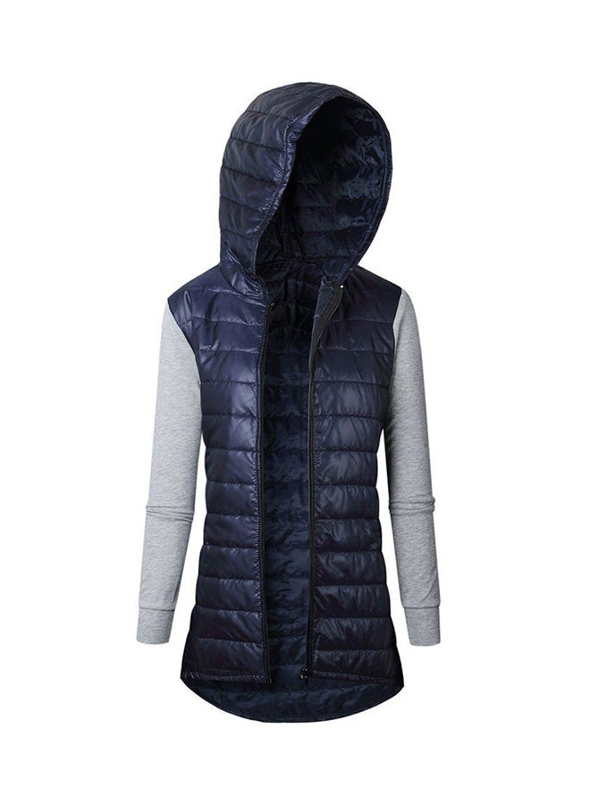 OUTAD Hooded Long Sleeve Puffer Blue/Grey  - Image 1