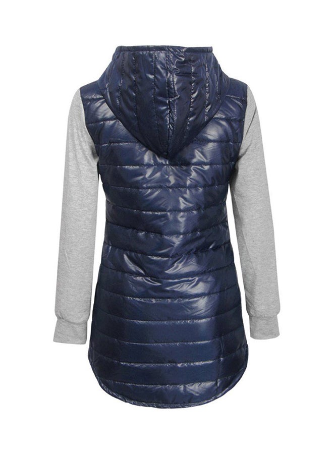 OUTAD Hooded Long Sleeve Puffer Blue/Grey  - Image 2