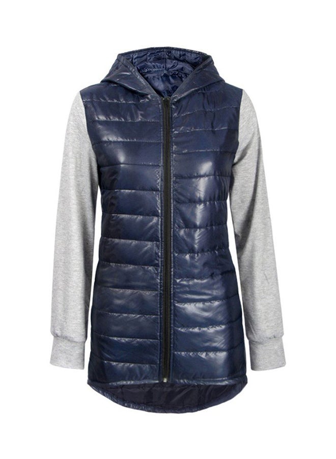 OUTAD Hooded Long Sleeve Puffer Blue/Grey  - Image 3