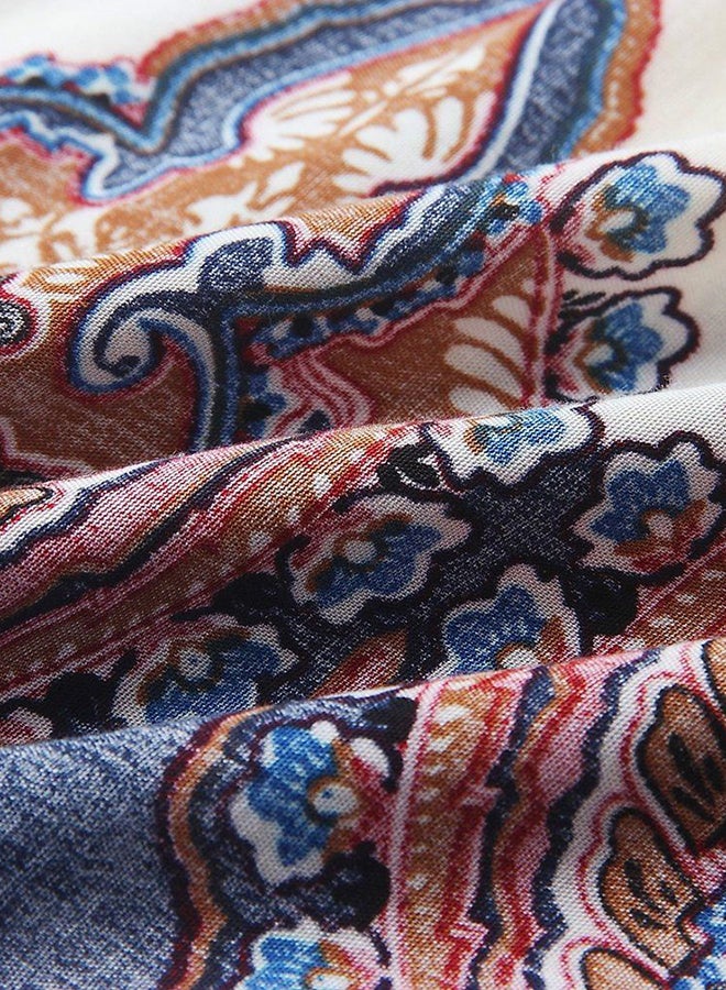 أوتاد فستان كاجوال قصير للشاطئ بدون أكمام وبحمالة حول العنق وفتحة رقبة على شكل حرف O متعدد الألوان - Image 2