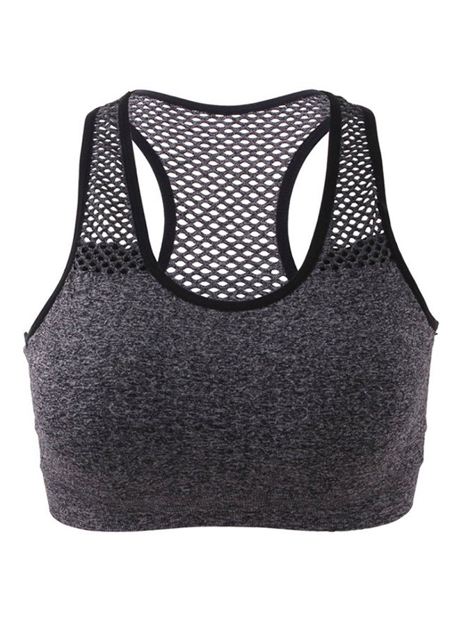 OUTAD Wireless Mesh Quick-Dry Sports Bra Grey  - Image 1