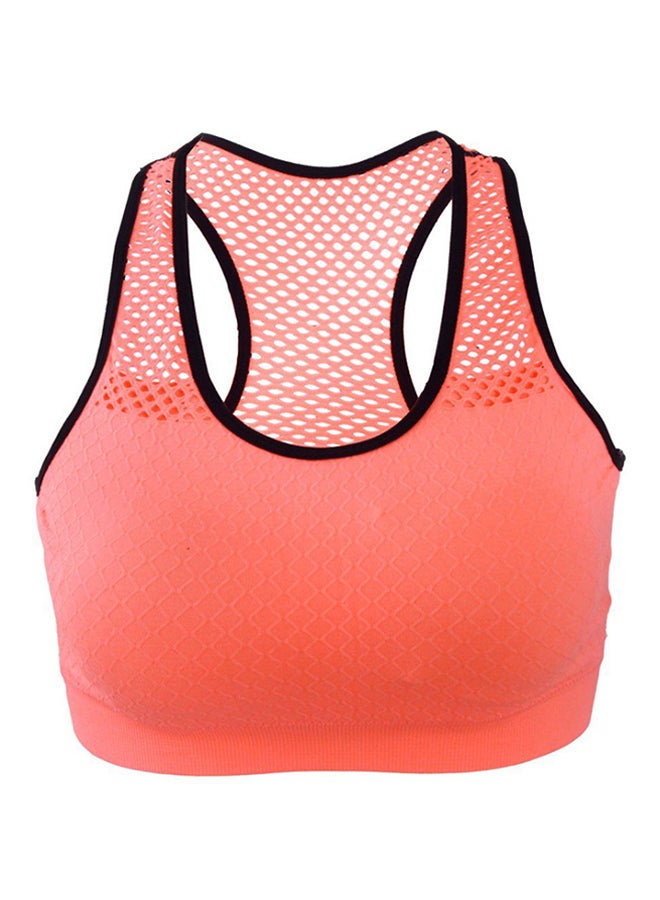 OUTAD - Wireless Mesh Quick-Dry Sports Bra Orange Red - Image 1