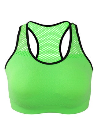 Wireless Mesh Quick-Dry Sports Bra Green - v1519016477/N13370563V_1