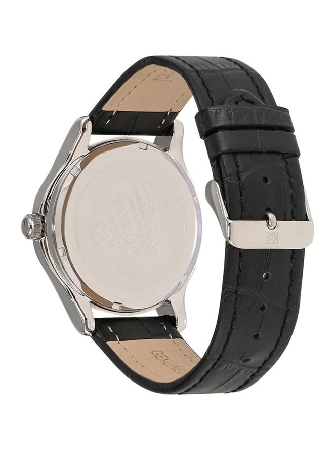 جينيفال من سويسرا ساعة يد جلدية بعقارب طراز GL143WBB للرجال - Image 2