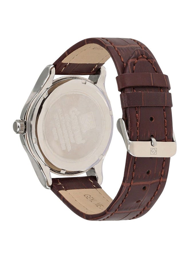 Geneval of Switzerland Men's Leather Analog Watch GL143WWO - Image 2