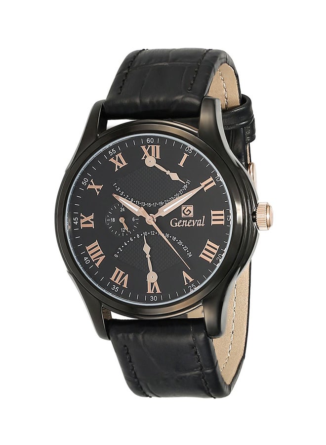 Geneval of Switzerland Men's Leather Analog Watch GL1617BRBB - Image 1