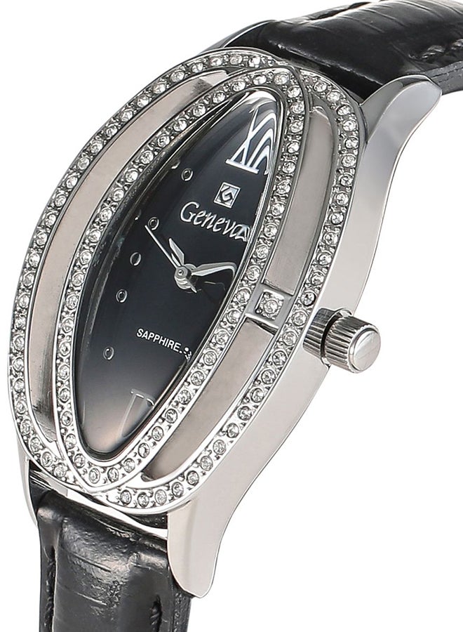 Geneval of Switzerland Women's Leather Analog Watch GLS146WBB  - Image 3