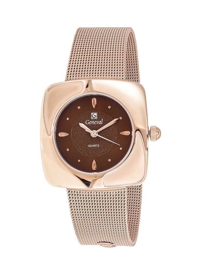Geneval of Switzerland Women's Mesh Analog Watch GM1616RO - Image 1