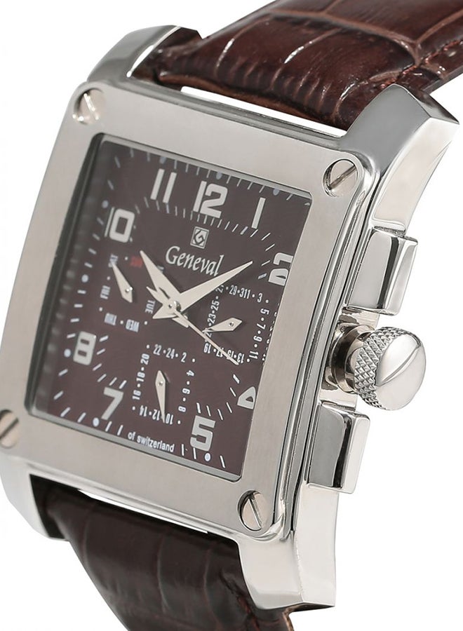 Geneval of Switzerland Men's Leather Analog Watch GL133WOO  - Image 3