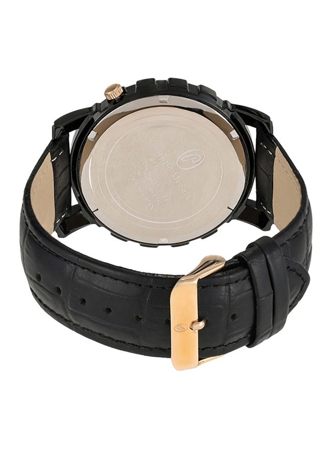 Philippe Moraly of Switzerland Men's Leather Analog Watch L1017BRBB - Image 2