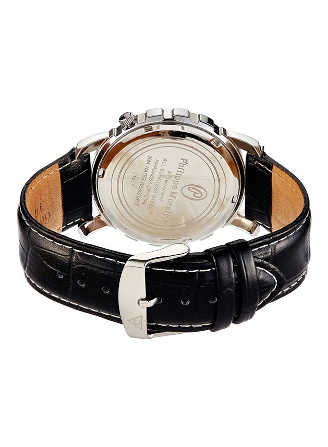 فيليب مورالي السويسرية ساعة يد بعقارب بسوار من الجلد طراز L1017WBB للرجال - Image 2