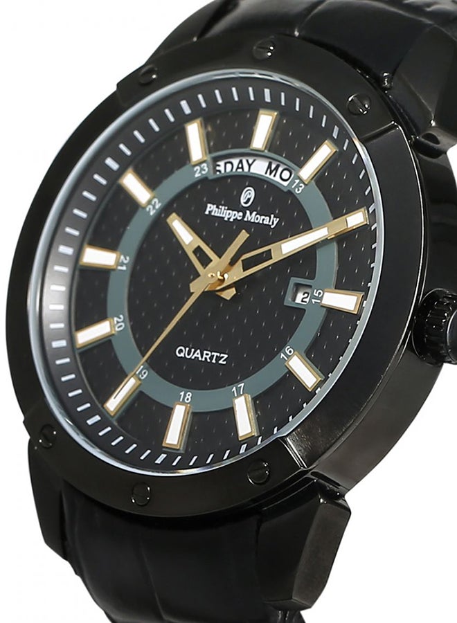 فيليب مورالي السويسرية ساعة يد بعقارب بسوار من الجلد طراز L1373BGBB للرجال - Image 3