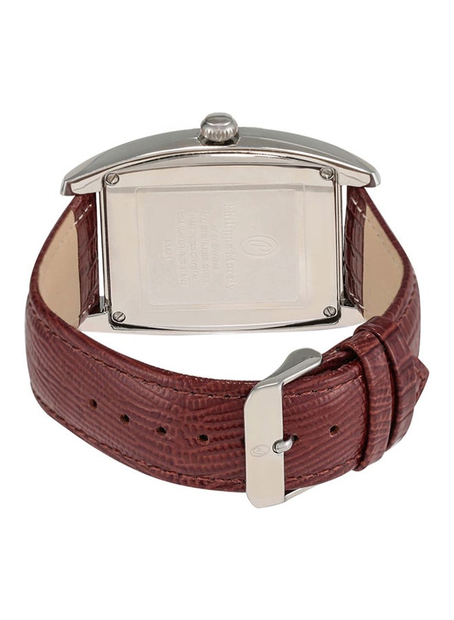 فيليب مورالي السويسرية ساعة يد كرونوغراف بسوار من الجلد طراز L1421WOO للرجال - Image 2