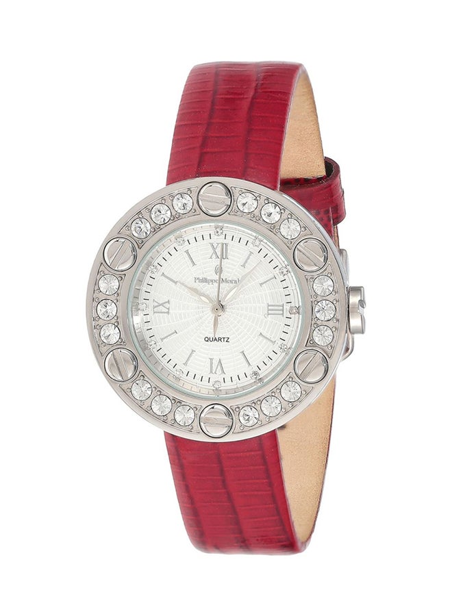 Philippe Moraly of Switzerland Women's Leather Analog Watch LS1156WWR - Image 1